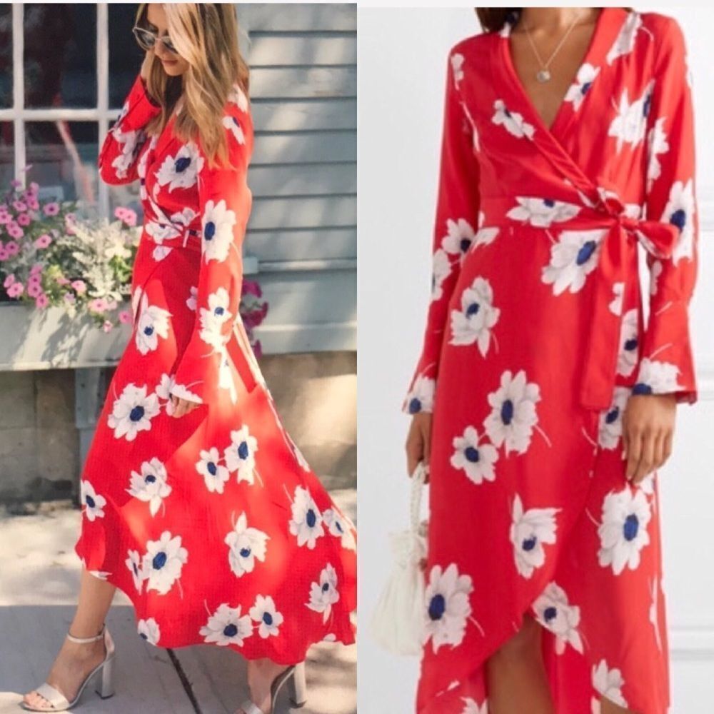 Equipment Silk High-Low Wrap Dress